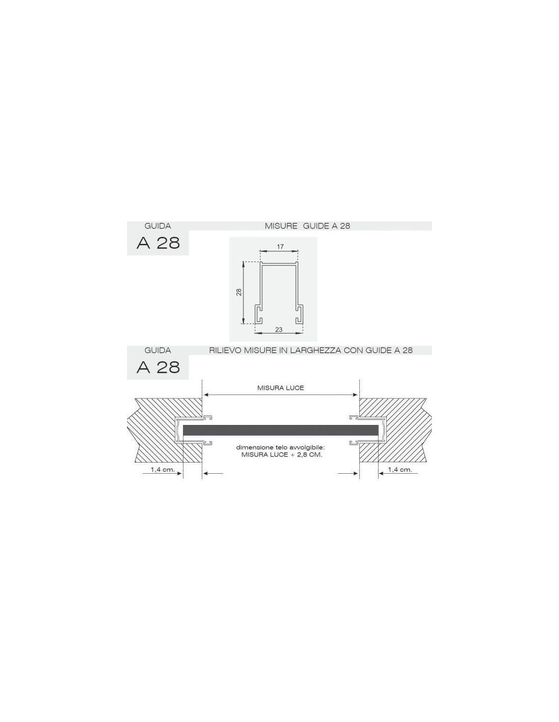 Guide in alluminio da sovrapposizione A14 (con spazzolino)