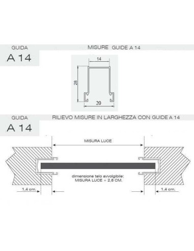 Guías de cepillo de aluminio superpuestas A14 (ML)