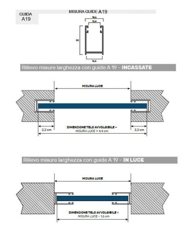 Guías con cepillo de aluminio para recambio o uso exterior A19 (ML)