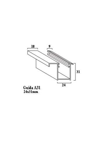 Guides avec brosse en aluminium A31 (ML)