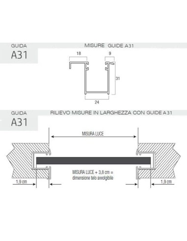 Guides avec brosse en aluminium A31 (ML)