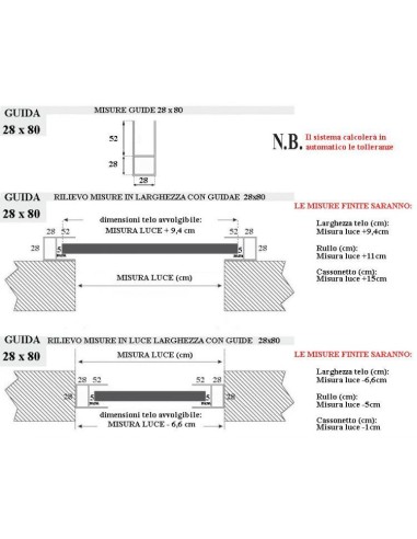 Guías con cepillo de aluminio A80 (ML)