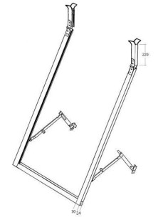 Cadre en aluminium pour rails en saillie type Roma (2 largeurs)