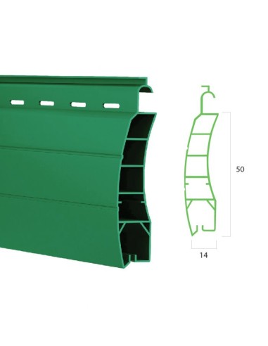 Replacement slat for PVC roller shutter 14x50mm (4Kg / mq) (ML)