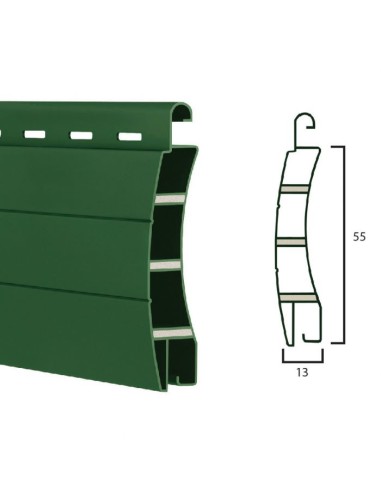 Ersatzlamelle für Rollladen aus PVC-FASER 13x55mm (5Kg / mq) (ML)