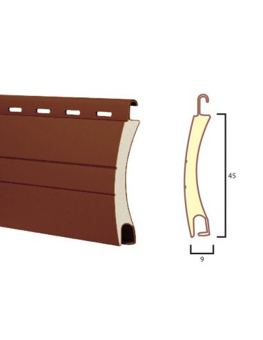 Spare aluminum slat for roller shutter 9x45mm (Mini)