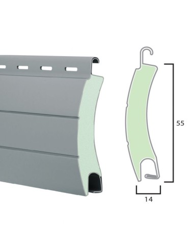 Recambio de lama de aluminio para persiana enrollable 14x55mm (Alta densidad)