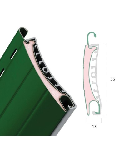 Doga di ricambio in alluminio e PVC per tapparella 13x55mm