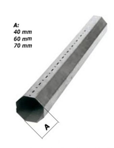 Octagonal roller in galvanized iron for roller shutters (ML)