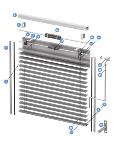 Outdoor aluminum solar shading with 65mm slats (C65)