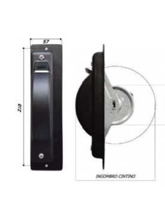 Enrouleur semi-encastré droite / gauche, entraxe 210 mt 10, complet avec plaque