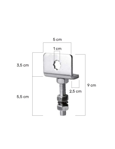 Supporto motore con regolazione verticale quadro 10 x 10 per murature esistenti