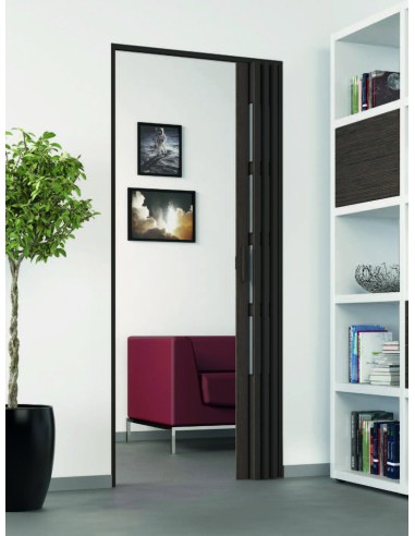 Porta a soffietto da interno su misura in pvc con vetri linea CROMO