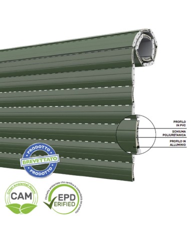 Energy-saving roller shutter in aluminum and PVC