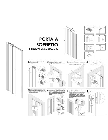 Porta a soffietto da interno su misura in pvc senza vetri